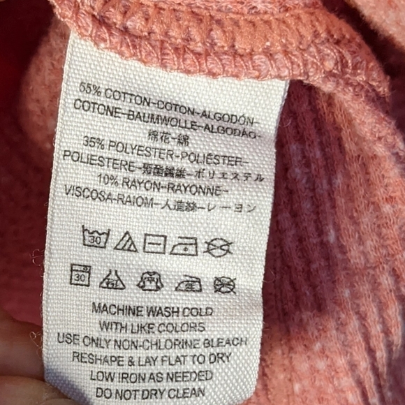 FREE People Red Battalion Thermal Henley XS @C5 - Picture 5 of 10